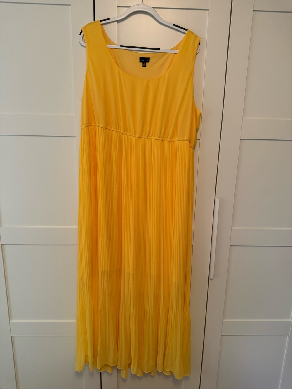 Torrid Yellow Pleated Maxi Dress, 3